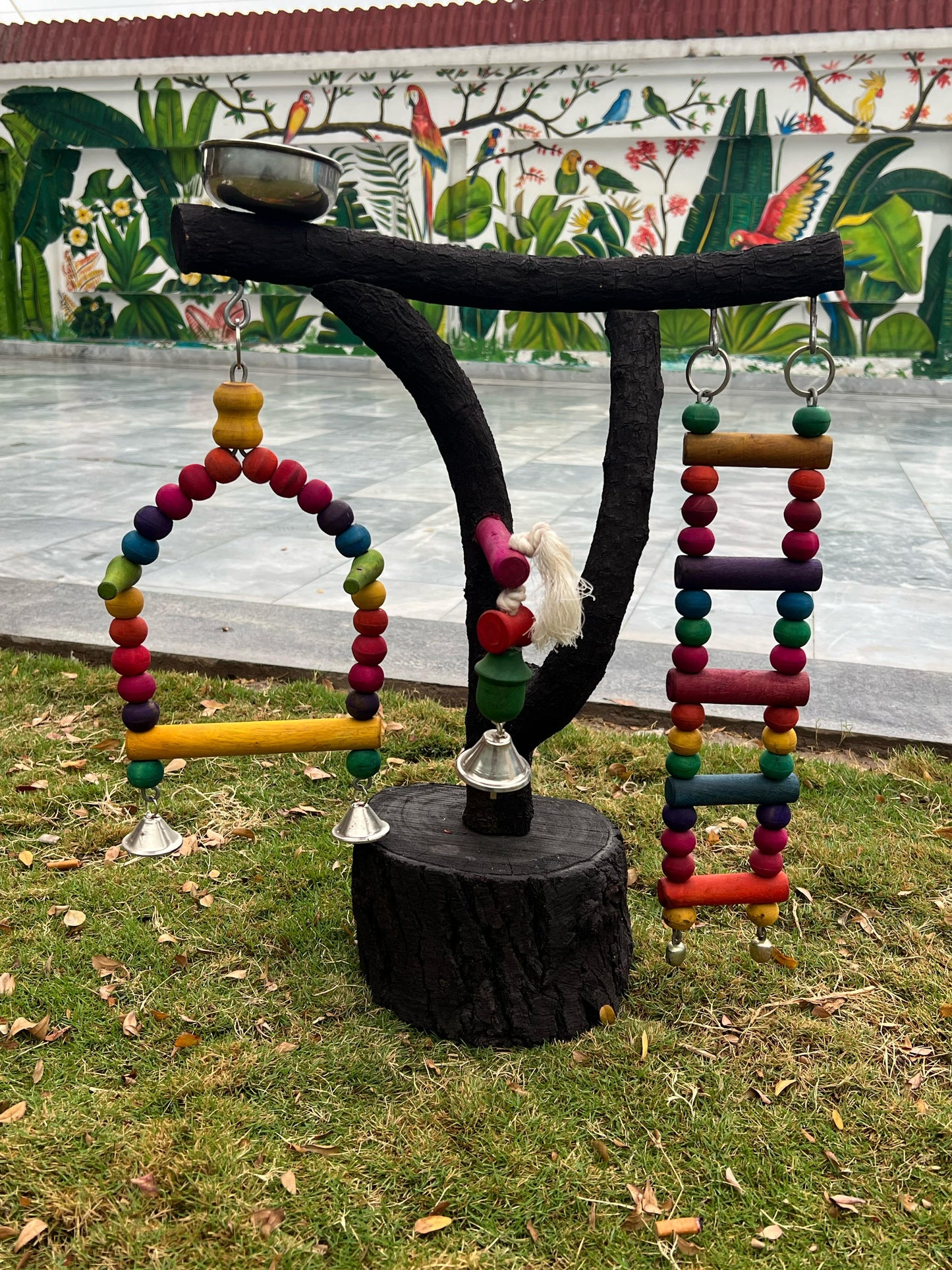 Bird Stand Natural Wood