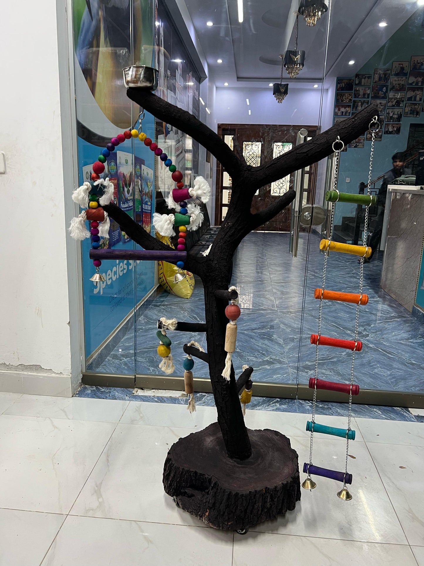 Bird Stand Natural Wood
